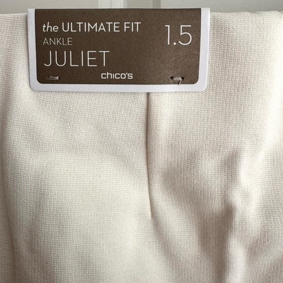 NWT Chico’s Juliet Ankle Pants Basic Ecru Size 1.5 US 10 Ultimate Fit Stretch - Picture 6 of 10